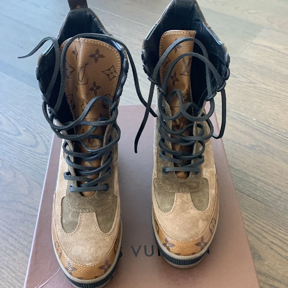 LOUIS VUITTON LAUREATE PLATFORM DESERT BOOT 36.5 - Picture 2 of 10